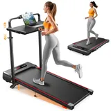 Laufband für Zuhause,6 in 1 Walking Pad mit Steigung bis 10%, 12km/h Klappbar Laufband mit LED-Anzeige,2.5HP Treadmill für Zuhause/Büro,Bis 136kg Belastbar,Fernbedienung und App,Keine Installation