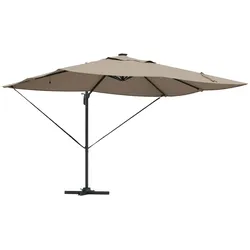 vidaXL Freischwingende Roma-Paillard mit LEDs Taupe 352x251x265 cm Aluminium