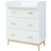 [en.casa] Wickelkommode Sarievn mit Wickelauflage 100x80x53 cm Weiß