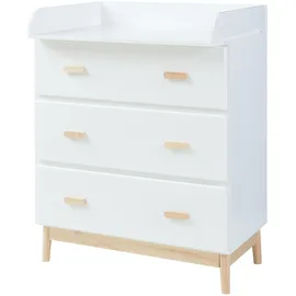 [en.casa] Wickelkommode Sarievn mit Wickelauflage 100x80x53 cm Weiß