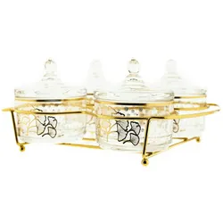 9 Teiliger Snack-Set Servierschalen für Snacks mit goldenen und silberen Details