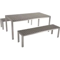 Beliani Gartenmöbel Set 6-tlg. Grau/Silber