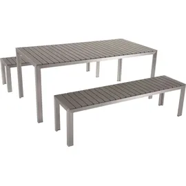 Beliani Gartenmöbel Set 6-tlg. Grau/Silber