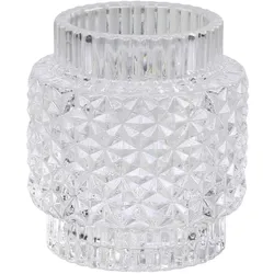 Chic Antique Teelichtglas mit Muster, H8/Ø7 cm, klar