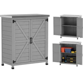 Outsunny Gartenschrank 79 x 43 x 92 cm Grau