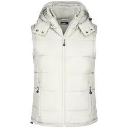 Damen Steppweste mit abnehmbarer Kapuze JN1005, natur, Größe XXL - weiß - XXL