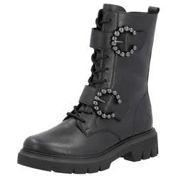 Schnürstiefelette REMONTE, Damen, Gr. 41, schwarz, Leder, Lederimitat, unifarben, modisch, Schuhe, Blockabsatz, Herbstmode, Schnürboots mit Innenreißverschluss