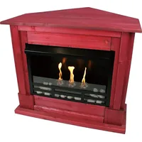 Gelkamin Ethanolkamin Kaminofen Eckkamin Apollo inkl. Zubehör Set + Sicherheitsglas - Rot - Rot