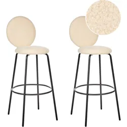 Set mit 2 Barstühlen EMERY Bouclé Helles Beige