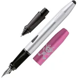 ONLINE USV-Systeme Schreiblern-Füller und Rollerball Switch Starter Set Anfänger-Feder für Rechtshänder ergonomischer Tintenpatronen-Roller Pink