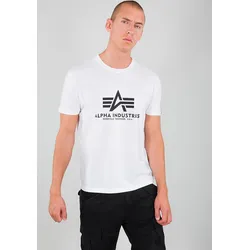 T-Shirt ALPHA INDUSTRIES "Alpha Industries Men - T-Shirts Basic T-Shirt", Herren, Gr. L, weiß, Shell: 100% Cotton, Kurzarm, Shirts
