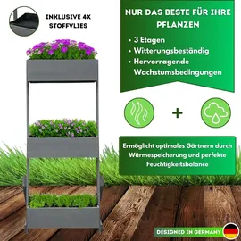 Coemo Vertikalbeet Petra 142 x 0 x 0 cm Grau