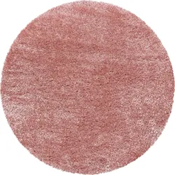 Hochflor-Teppich AYYILDIZ TEPPICHE "BRILLIANT 4200", rosa (rosé), H:50mm Ø:200cm, Polypropylen (PP), Teppiche, auch in rechteckig, Langflor, Shaggy, Wohnzimmer