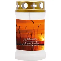 HS Candle Grabkerze (1-tlg), Grabkerze Brenndauer 40 Stunden viele vers. Variationen und Motive weiß