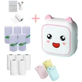 KINSI Mobiler Mini Drucker für Smartphone - Thermodrucker mit Bluetooth Multifunktionsdrucker, (tragbar für Zuhause, Studium & unterwegs) rosa