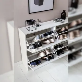 FineBuy Schuhkipper 120 x 81 x 24 cm geschlossen / weiß