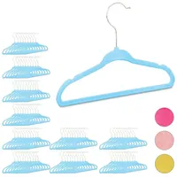 Relaxdays Kleiderbügel 100 x Kleiderbügel Kinder türkis silberfarben