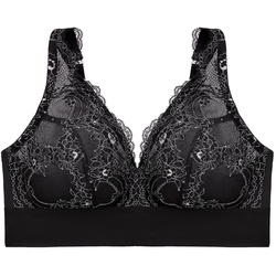 GLAMORISE Bramour Lexington Plunge-Bralette mit Spitze - Schwarz Unterwäsche   Damen 