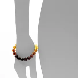 Ostsee-Schmuck Armband Kugel 10 mm braun 19 cm