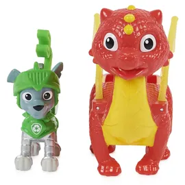 Spin Master PAW PATROL, Rescue Knights Rocky und Dragon Flame Actionfiguren-Set, Spielzeug geeignet für Kinder ab 3 Jahren