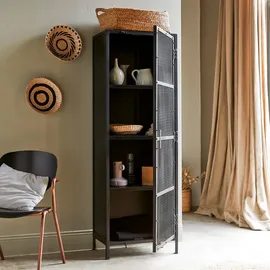 Tikamoon Geschirrschrank, schwarz mit Metallgeflecht 60 Alma