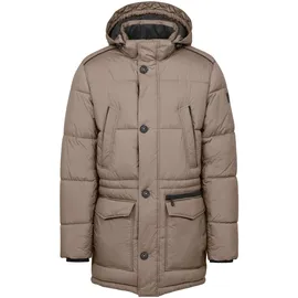 Bugatti Langjacke BUGATTI, Herren, Gr. 56, beige, 100% Polyester, unifarben, regular fit, Bündchen, Jacken Langjacke, mit Stehkragen