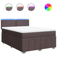 VidaXL Boxspringbett mit Matratze Dunkelbraun 140x200 cm Stoff