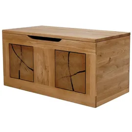 LEBENSWERT Truhenbank KM-0660 aus Wildeiche massiv geölt in braun. Abmessungen (BxHxT) 80x40x40 cm