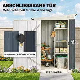 Outsunny Gerätehaus 2,28 x 2,31 m Dunkelgrau
