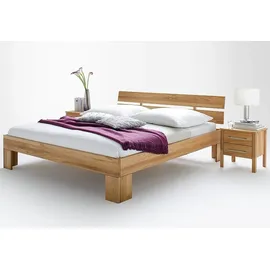 Home Affaire Massivholzbett HOME AFFAIRE "Modesty II, Made in Europe", beige (naturfarben), B:96cm H:93cm L:206cm, Betten, Massivholzbett, aus massiver Kernbuche, in verschiedenen Breiten, mit Metallbeschlägen