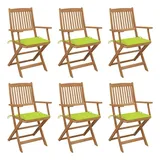vidaXL Klappbare Gartenstühle 57 x 91 x 57 cm grün 6 St.