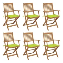 vidaXL Klappbare Gartenstühle 57 x 91 x 57 cm grün 6 St.