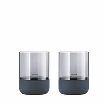BLOMUS Windlicht Calma 2tlg. Stein, Marmor, Granit Grau Dunkelgrau