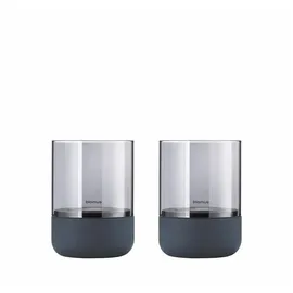 BLOMUS Windlicht Calma 2tlg. Stein, Marmor, Granit Grau Dunkelgrau