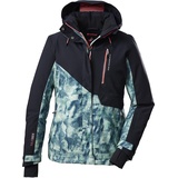 KILLTEC Damen Skijacke/Funktionsjacke mit abzippbarer Kapuze und Schneefang KSW 145 WMN SKI JCKT, schwarz blau, 36,