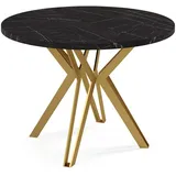 Feldmann-Wohnen Esstisch Randi (runde Tischplatte, Metallgestell, 1-St., pulverbeschichtetes Gestell, besonders attraktiv, schlicht elegant), 100/176cm ausziehbar Davos Eiche trüffelbraun braun 100 cm x 76 cm - 76 cm x 100 cm
