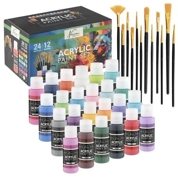 Acrylic paint. 24 * 59ml + 12 brushes