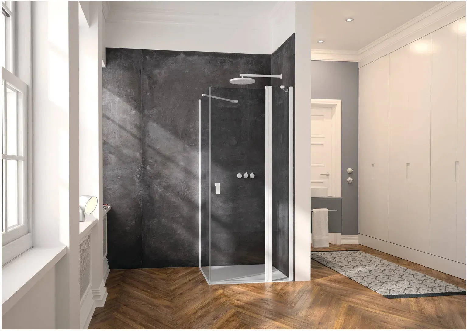 HÜPPE EasyStyle Dusch-Wandverkleidung 1000mm, sandbeige matt - Neutral
