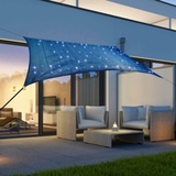Haushalt International HI Sonnensegel mit 100 LED Hellblau 2x3 m