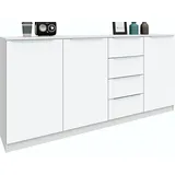 borchardt Möbel Highboard BORCHARDT MÖBEL "Oliva", weiß, B:200cm H:99cm T:35cm, Spanplatte, Sideboards, Highboard, Breite ca. 200 cm