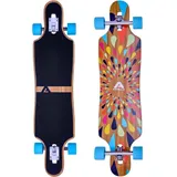 Apollo Twin Tip DT Fiberglas Longboards. Extrem leicht und stabil SCHWARZ|naturholzfarben 40"