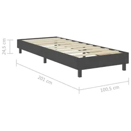 vidaXL Boxspringbett 100 x 200 cm Dunkelgrau