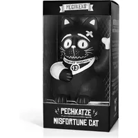 Pechkeks 8901001 schwarze Winkekatze, beweglicher Arm, batteriebetrieben, 14 cm
