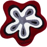 GRUND COLANI Exklusiver Designer Badteppich 100, Made in Europe, rutschfest, ÖKO-TEX-zertifiziert, 5 Jahre Garantie, Colani 1, Badematte 100 cm rund, rot