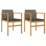 vidaXL Gartenstuhl 50 x 75 x 78 cm grau 2 St.