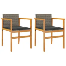 vidaXL Gartenstuhl 50 x 75 x 78 cm grau 2 St.