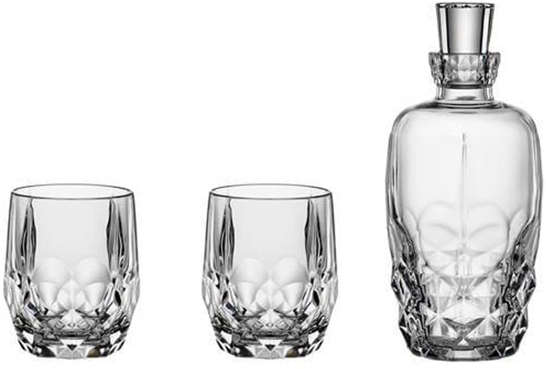 Bohemia Cristal 3-teiliges Whisky-Set Bar Selection Deluxe, Karaffe + 2 Whiskygläser im Geschenkkarton, Kristallglas, Spülmaschinenfest