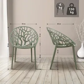 CLP Hope Gartenstuhl Sessel 59 x 59 x 80 cm oliv 2 St.