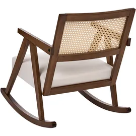 Beliani Schaukelsessel RYA Stoff 70 x 100 x 80 cm Beige/Braun neigbar, gepolstert