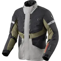 RevIt! Revit Neptune 3 GTX wasserdichte Motorrad Textiljacke Gore-Tex - Schwarz/Grau/Dunkelgrün - S